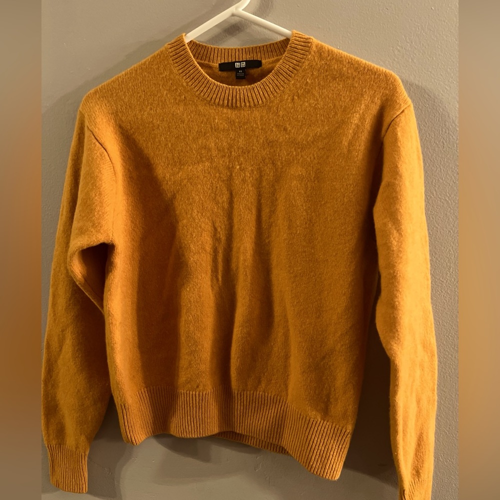 Uniqlo Orange 100% Wool Crew Neck Pullover Sweater Womens XS M4